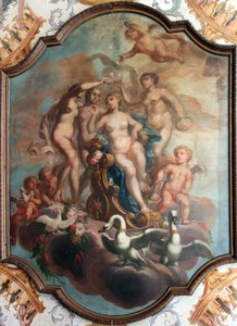 Stropní malba v záchodové komoře bytu Mecklenburg v paláci Charlottenburg v Berlíně od Unknown